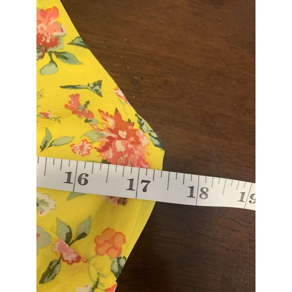 No Frills Los Angeles Yellow Floral Babydoll Cottage Maxi Dress L - Picture 5 of 9